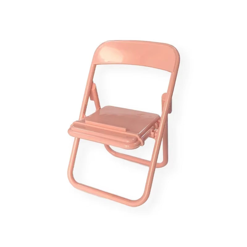 2024 New Mini Cell Phone Stand Chair Desktop Mobile Phone Tablet Holder Folding Convenient Cute Phone Accessories