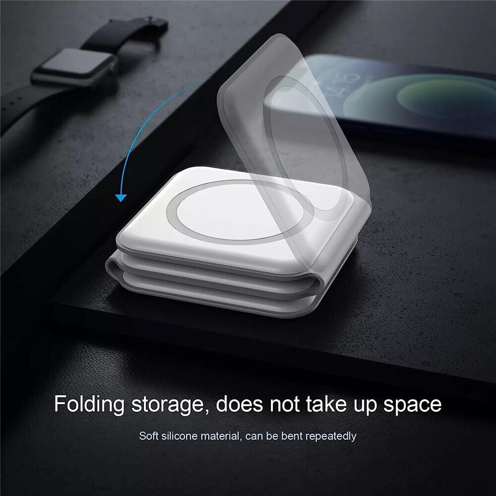 3In1 Wireless Charger Foldable Mat Pad for Apple Watch Air Pods Iphone 14 Max