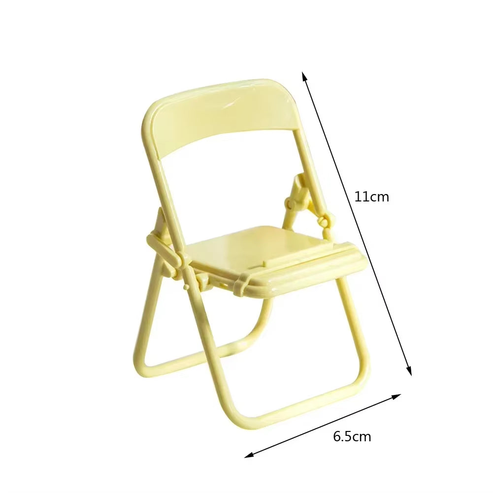 2024 New Mini Cell Phone Stand Chair Desktop Mobile Phone Tablet Holder Folding Convenient Cute Phone Accessories