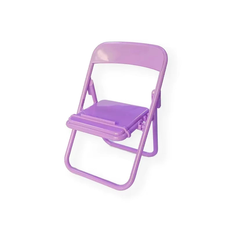 2024 New Mini Cell Phone Stand Chair Desktop Mobile Phone Tablet Holder Folding Convenient Cute Phone Accessories