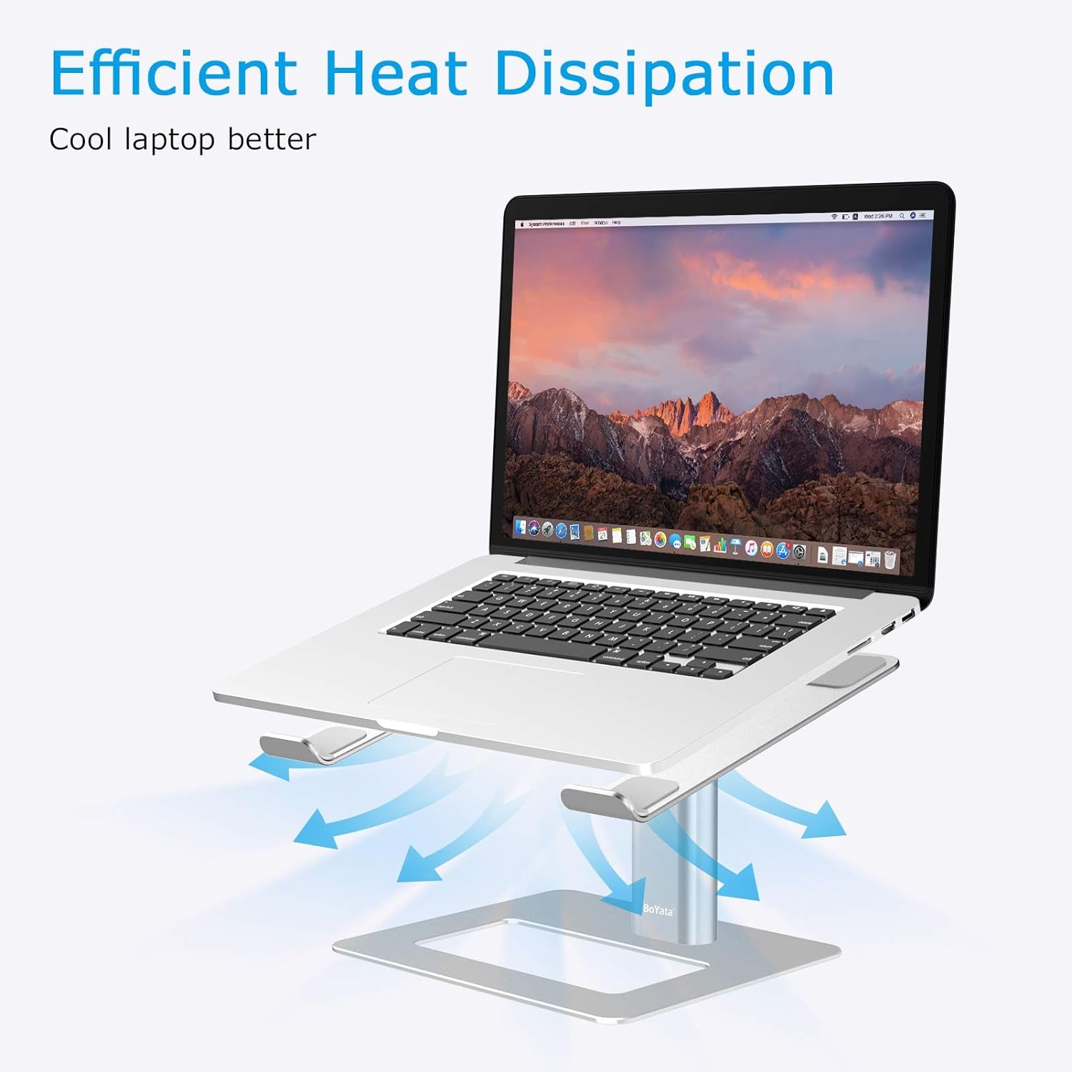 Ergonomic Aluminum Laptop Stand, Height Adjustable Riser for 11-17" Laptops, Compatible with MacBook Pro/Air, Dell, Lenovo, HP, Samsung, and More